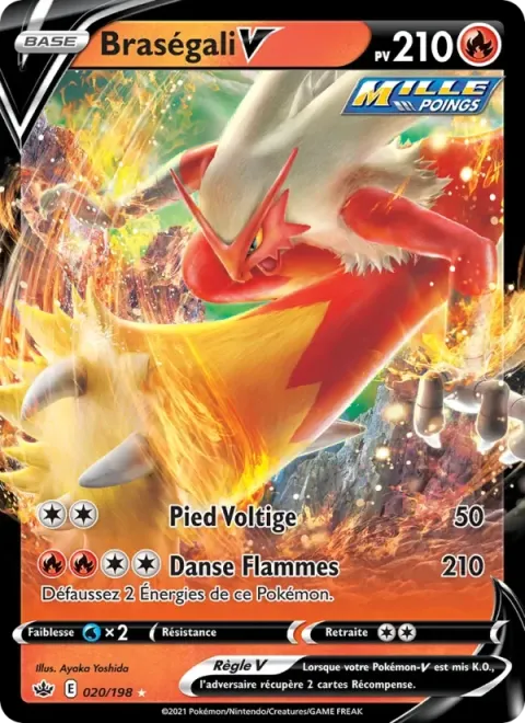 Carte Pokémon Braségali V 020/198, extension Règne de Glace