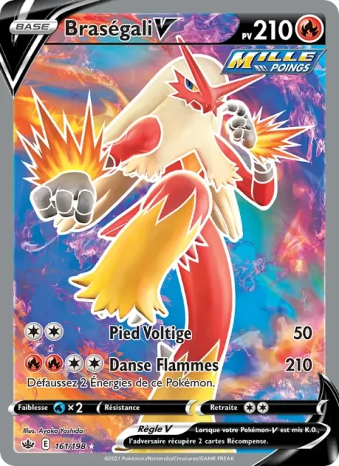 Carte Pokémon Braségali V 161/198, extension Règne de Glace