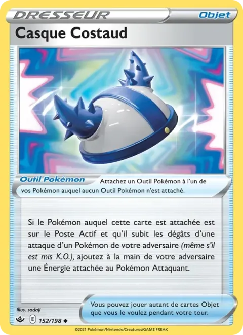 Carte Pokémon Casque Costaud 152/198, extension Règne de Glace