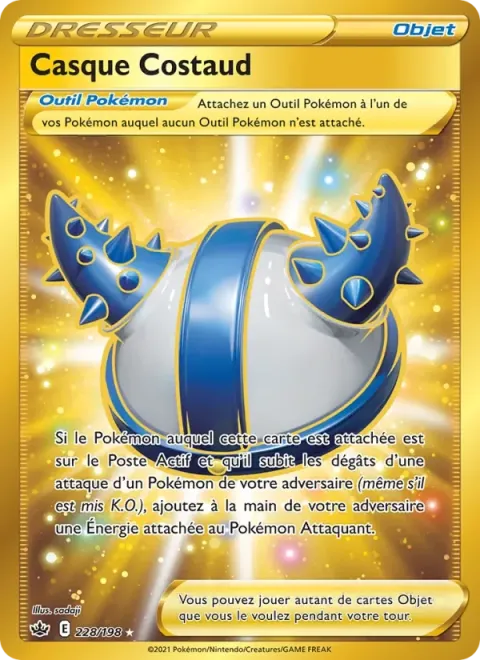 Carte Pokémon Casque Costaud 228/198, extension Règne de Glace
