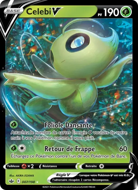 Carte Pokémon Celebi V 007/198, extension Règne de Glace