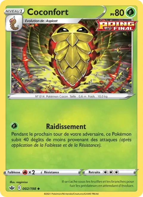 Carte Pokémon Coconfort 002/198, extension Règne de Glace