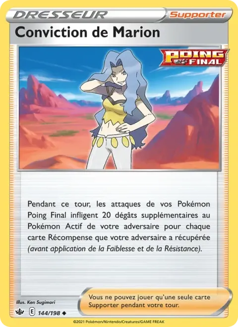 Carte Pokémon Conviction de Marion 144/198, extension Règne de Glace