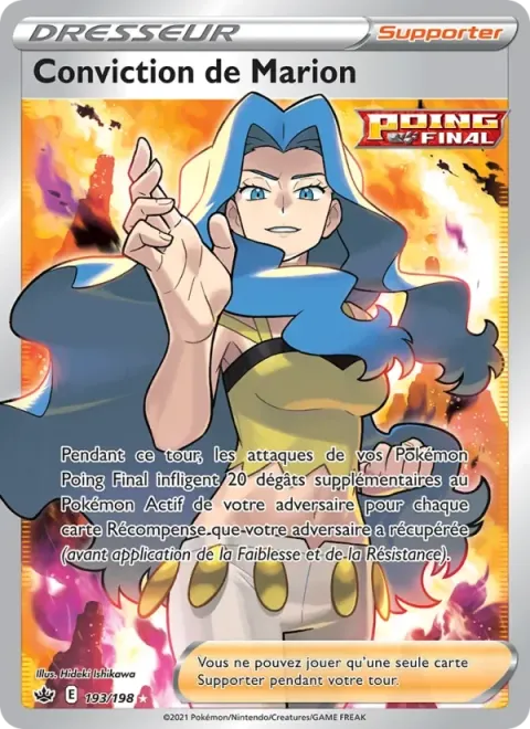 Carte Pokémon Conviction de Marion 193/198, extension Règne de Glace