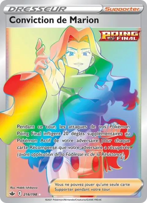 Carte Pokémon Conviction de Marion 216/198, extension Règne de Glace