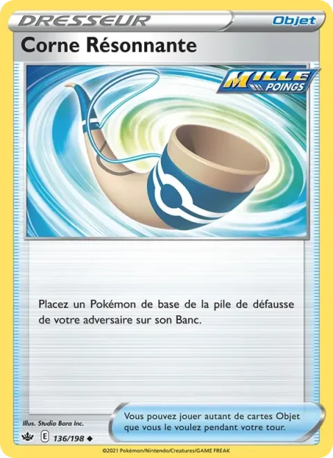 Carte Pokémon Corne Résonnante 136/198, extension Règne de Glace