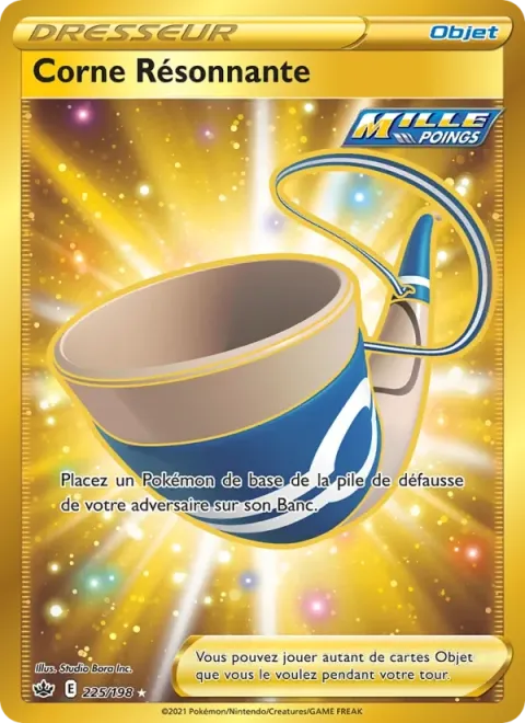 Carte Pokémon Corne Résonnante 225/198, extension Règne de Glace