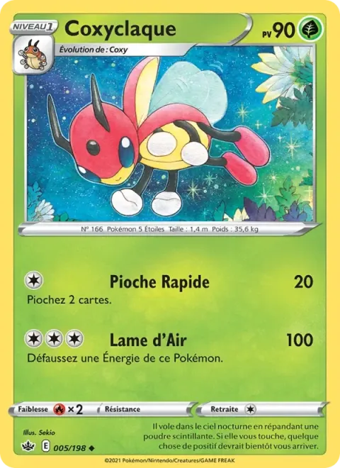 Carte Pokémon Coxyclaque 005/198, extension Règne de Glace