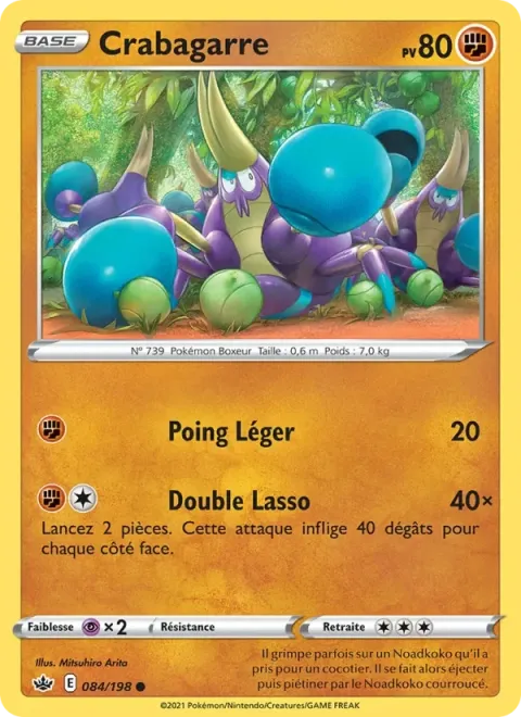 Carte Pokémon Crabagarre 084/198, extension Règne de Glace