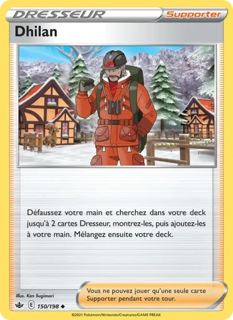Carte Pokémon Dhilan 150/198, extension Règne de Glace