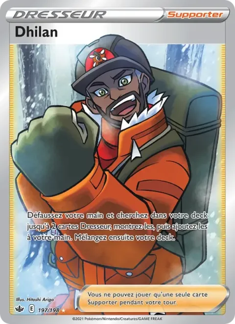 Carte Pokémon Dhilan 197/198, extension Règne de Glace