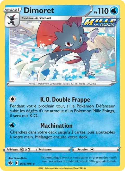 Carte Pokémon Dimoret 031/198, extension Règne de Glace
