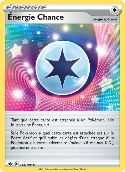 Carte Pokémon Énergie Chance 158/198, extension Règne de Glace