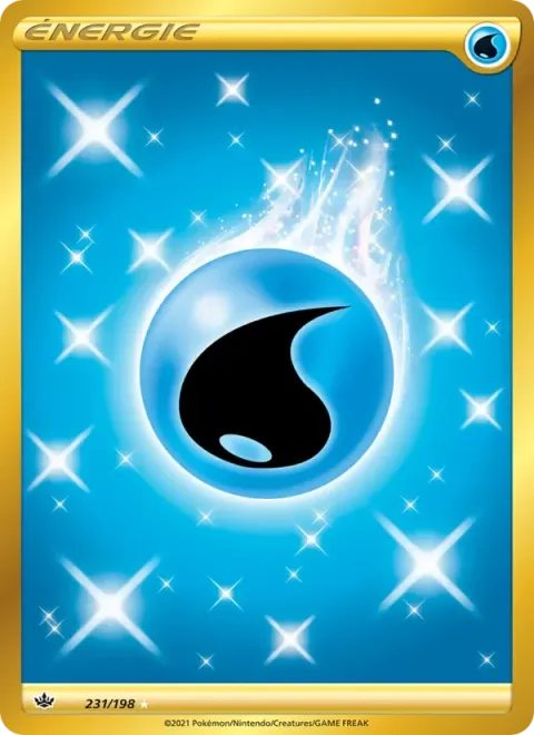 Carte Pokémon Énergie Eau 231/198, extension Règne de Glace