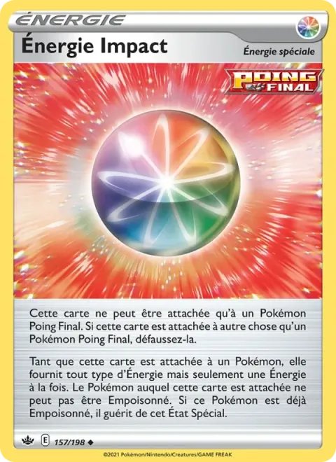 Carte Pokémon Énergie Impact 157/198, extension Règne de Glace