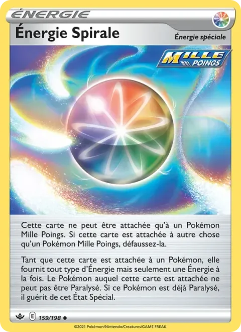 Carte Pokémon Énergie Spirale 159/198, extension Règne de Glace