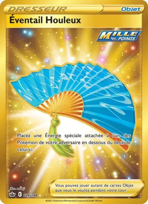 Carte Pokémon Éventail Houleux 226/198, extension Règne de Glace