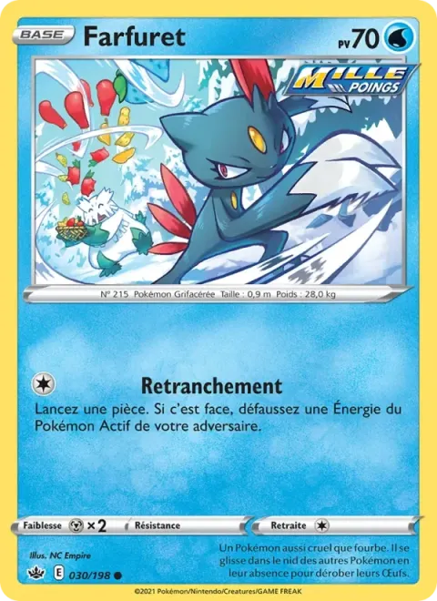 Carte Pokémon Farfuret 030/198, extension Règne de Glace