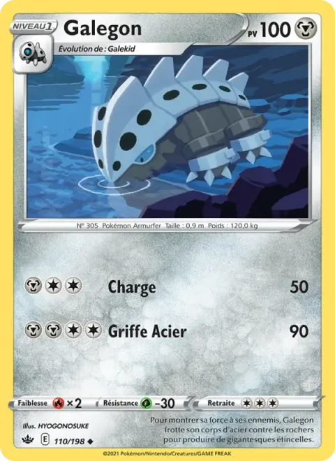 Carte Pokémon Galegon 110/198, extension Règne de Glace