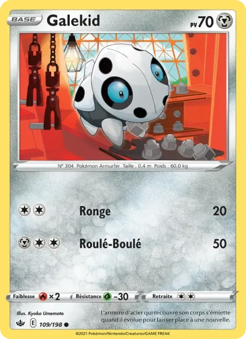 Carte Pokémon Galekid 109/198, extension Règne de Glace
