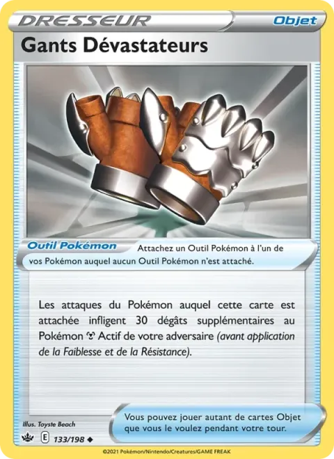 Carte Pokémon Gants Dévastateurs 133/198, extension Règne de Glace