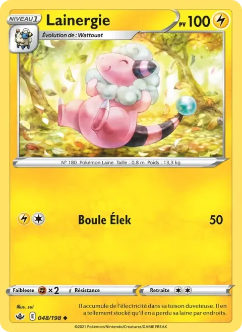 Carte Pokémon Lainergie 048/198, extension Règne de Glace