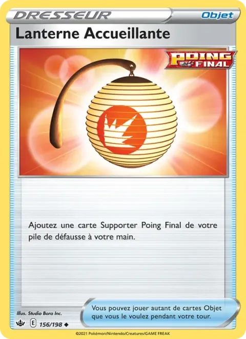 Carte Pokémon Lanterne Accueillante 156/198, extension Règne de Glace