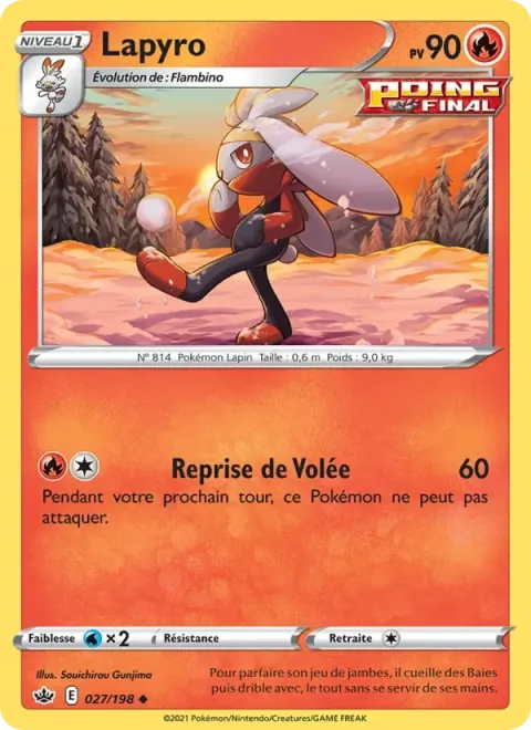 Carte Pokémon Lapyro 027/198, extension Règne de Glace