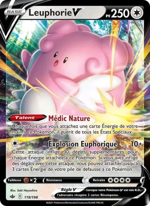 Carte Pokémon Leuphorie V 119/198, extension Règne de Glace
