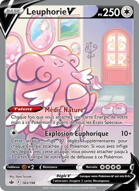 Carte Pokémon Leuphorie V 183/198, extension Règne de Glace