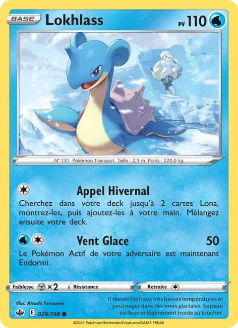 Carte Pokémon Lokhlass 029/198, extension Règne de Glace