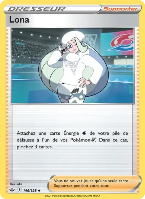 Carte Pokémon Lona 146/198, extension Règne de Glace