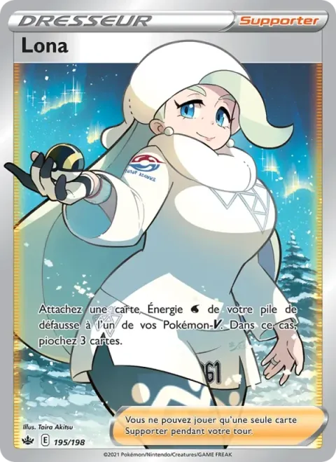 Carte Pokémon Lona 195/198, extension Règne de Glace