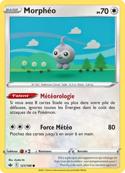 Carte Pokémon Morphéo 121/198, extension Règne de Glace