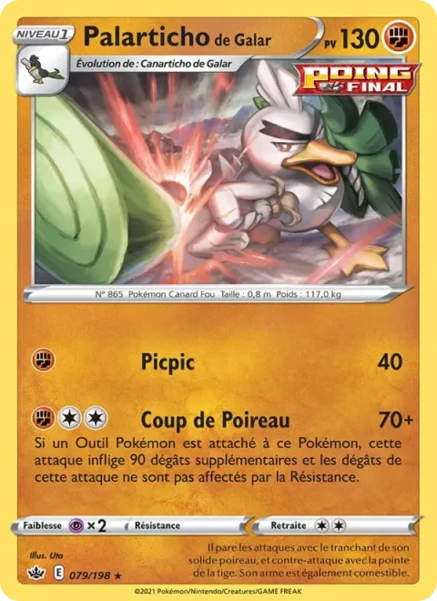Carte Pokémon Palarticho de Galar 079/198, extension Règne de Glace