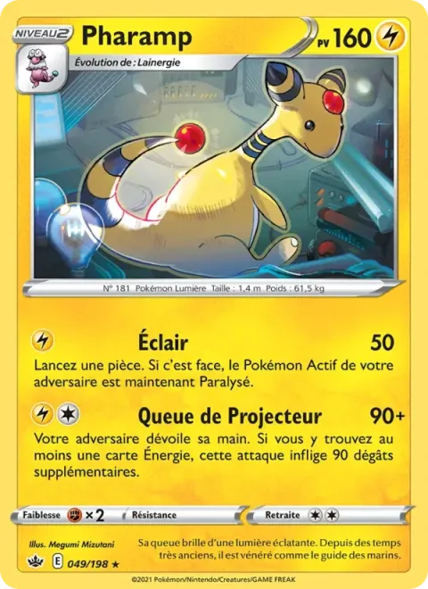 Carte Pokémon Pharamp 049/198, extension Règne de Glace