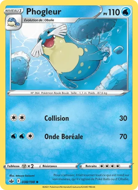 Carte Pokémon Phogleur 038/198, extension Règne de Glace