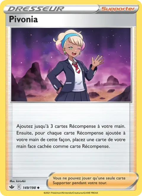 Carte Pokémon Pivonia 149/198, extension Règne de Glace