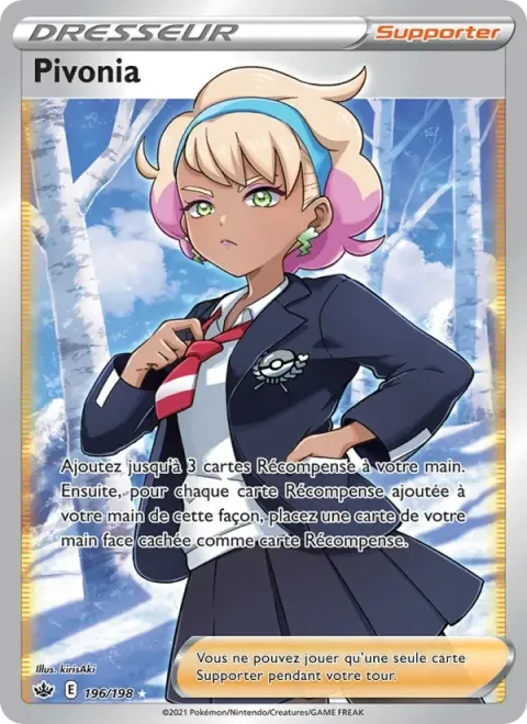 Carte Pokémon Pivonia 196/198, extension Règne de Glace