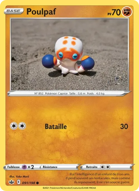 Carte Pokémon Poulpaf 091/198, extension Règne de Glace