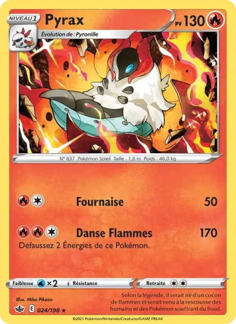 Carte Pokémon Pyrax 024/198, extension Règne de Glace