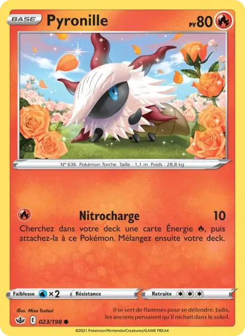 Carte Pokémon Pyronille 023/198, extension Règne de Glace