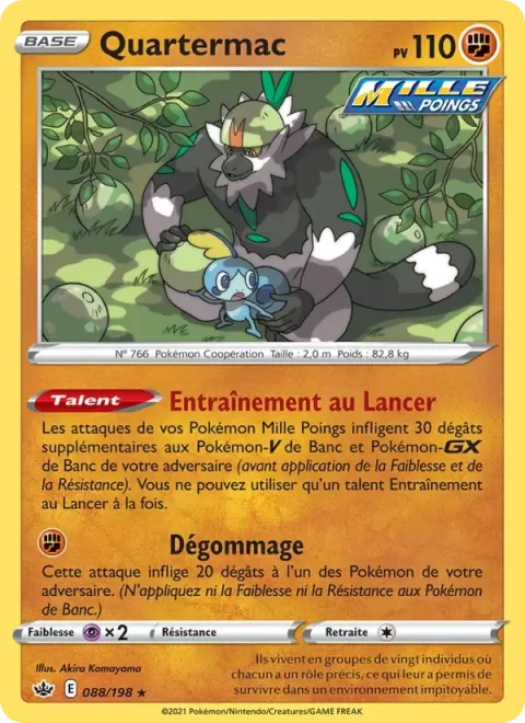 Carte Pokémon Quartermac 088/198, extension Règne de Glace