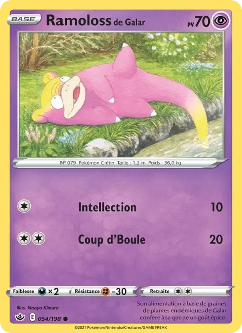 Carte Pokémon Ramoloss de Galar 054/198, extension Règne de Glace