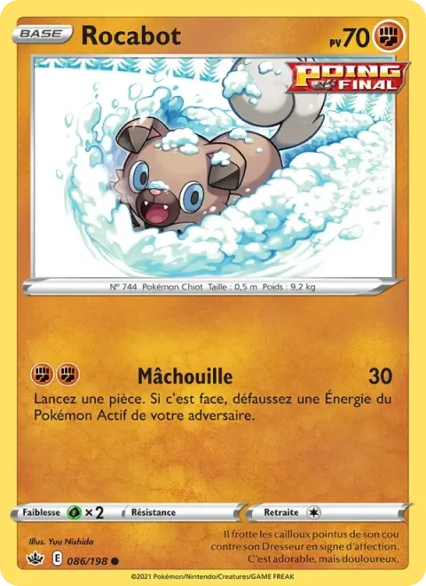 Carte Pokémon Rocabot 086/198, extension Règne de Glace