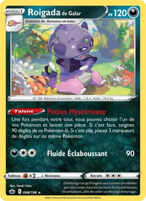 Carte Pokémon Roigada de Galar 098/198, extension Règne de Glace
