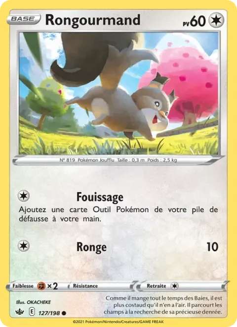 Carte Pokémon Rongourmand 127/198, extension Règne de Glace