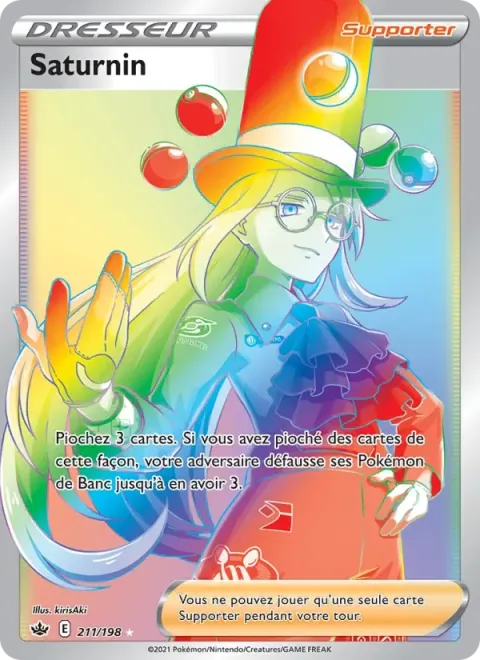 Carte Pokémon Saturnin 211/198, extension Règne de Glace