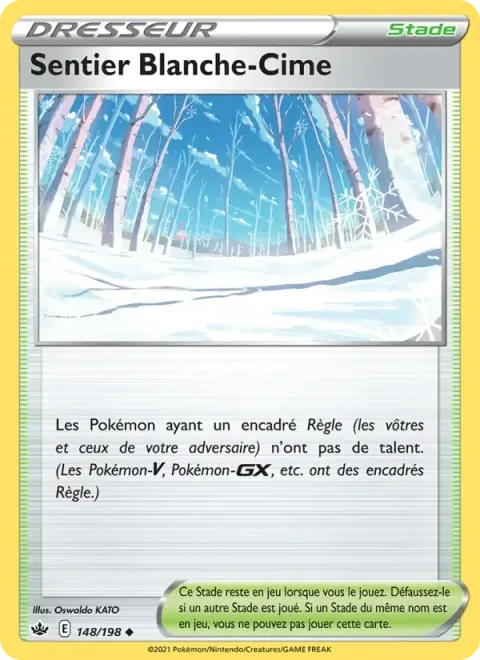 Carte Pokémon Sentier Blanche-Cime 148/198, extension Règne de Glace