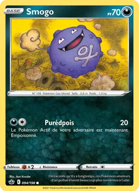 Carte Pokémon Smogo 094/198, extension Règne de Glace